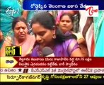 Telangana vanta varpu Agitation - Kavita talking to Media