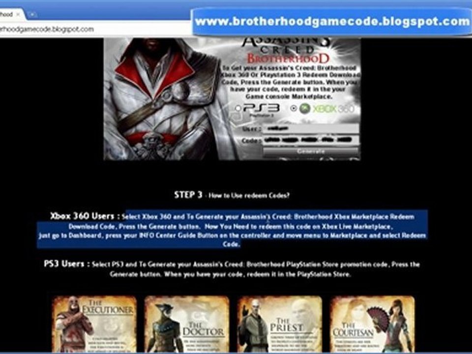 Assassin's Creed: Brotherhood Redeem Code Cracked!