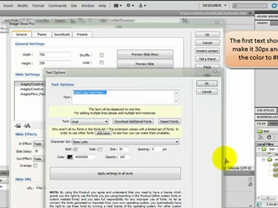Create a slideshow in Dreamweaver without coding