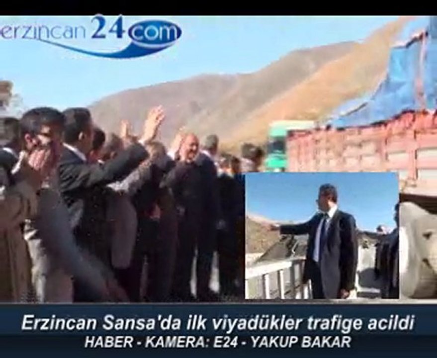Erzincan Sansa’da ilk viyadükler trafiğe açıldı