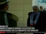 Abbas llama a Israel a la paz en aniversario de muerte de Arafat