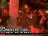 Trabajadores portuarios en Grecia  exigen garantías laborales