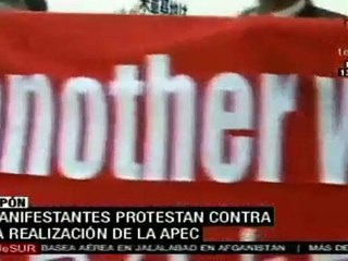 Activistas protestan contra realización de la APEC