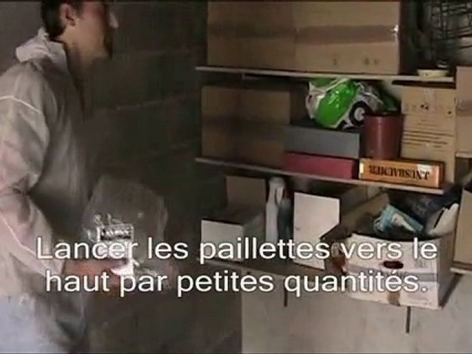 Sol en resine  Garage  6 Application paillettes  Liquiroc