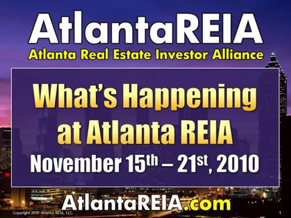 Atlanta REIA Events for GA Real Estate Investors 11/15/2010