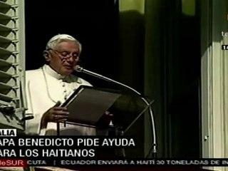 Papa Bendicto pide ayuda para los haitianos