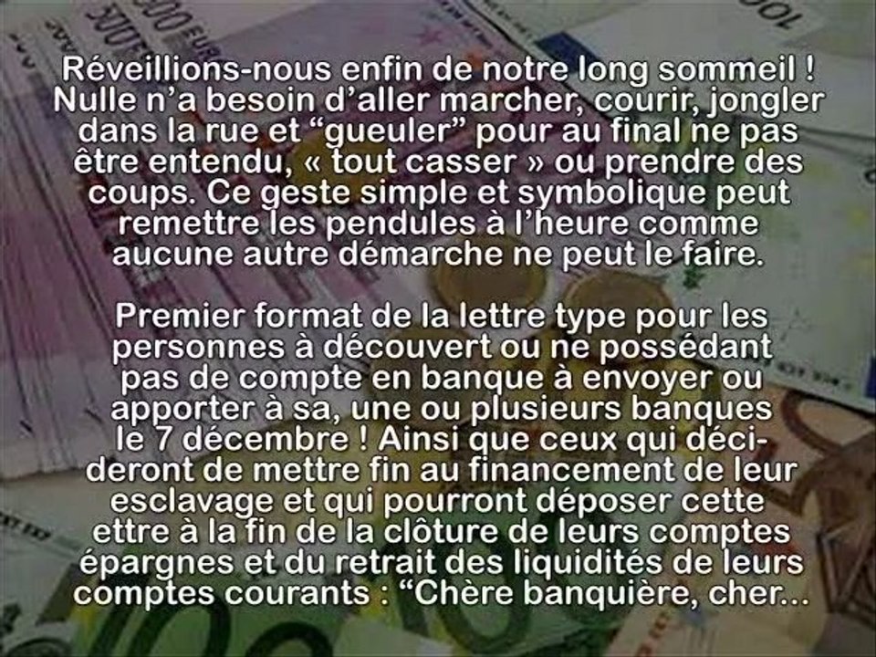 MOBILISATION générale pour le retrait massif de notre argent