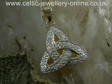 Diamond Set Celtic Trinity Knot 14ct Gold SLV017