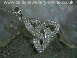 Diamond Set Celtic Trinity Knot 14ct White Gold SLV018