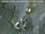 Diamond Set Celtic Trinity Knot 14ct White Gold SLV020