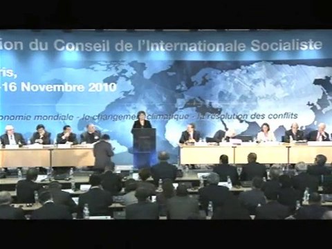 Martine Aubry au Conseil de l'internationale socialiste