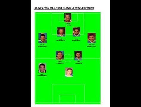 ALINEACIÓN PENYA vs BAR CASA LUCAS