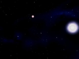 Simulation de la fusion des deux étoiles