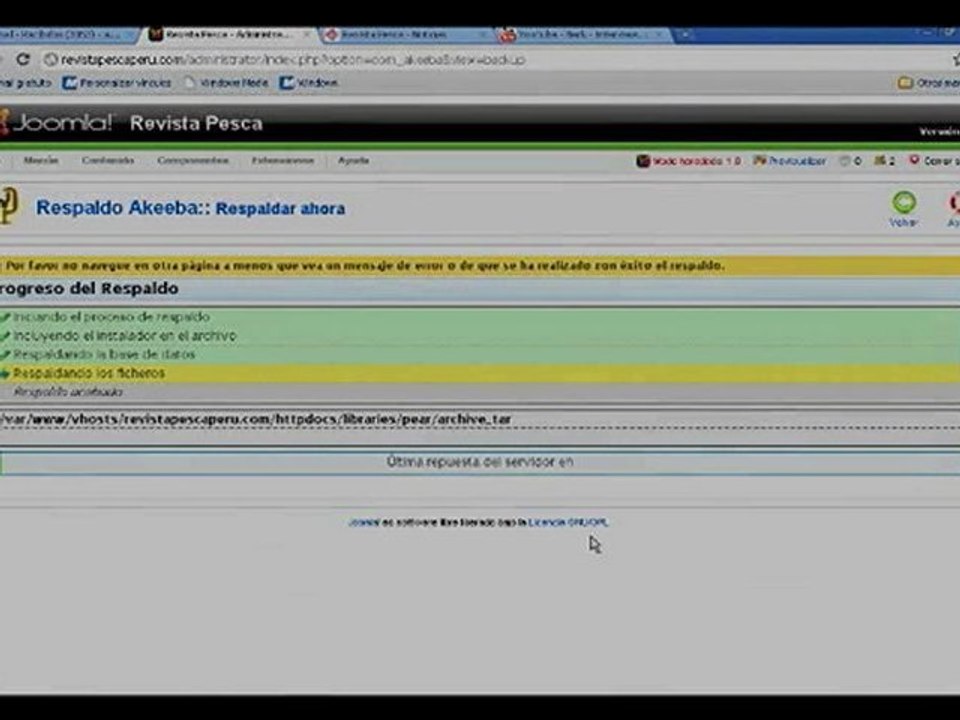 haciendo backup