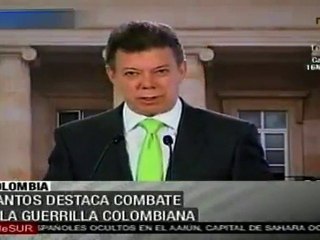 Presidente Santos destaca la lucha contra la guerrilla del gobierno que le antecedió y del actual