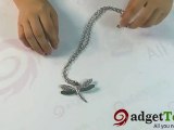 S00282-Silver Cute and Special Dragonfly Design Necklace