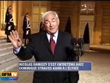 G20 : Strauss-Kahn reçu par Sarkozy