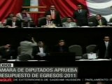 Diputados mexicanos aprueba presupuesto de egresos 2011