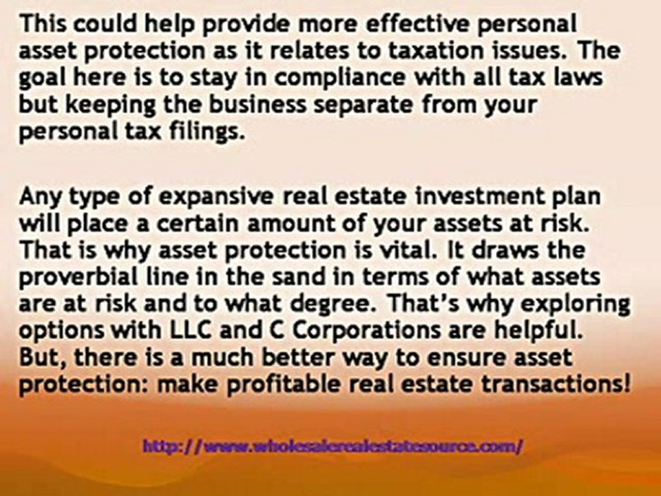 Asset Protection for Real Estate Investors