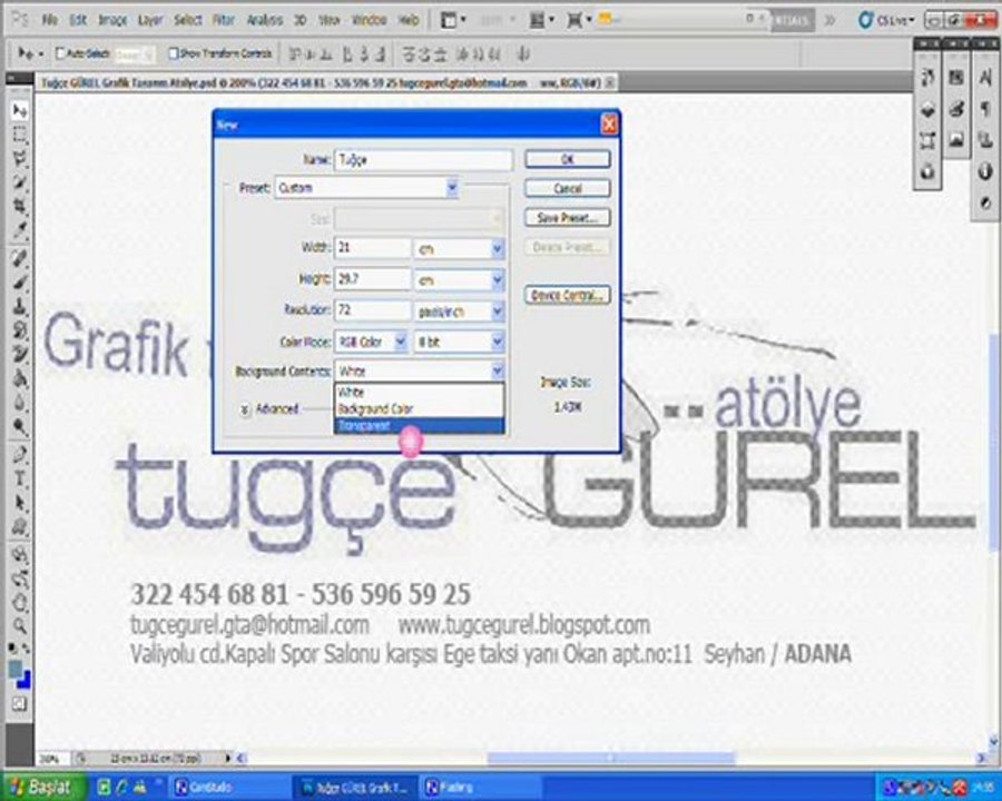 Tuğçe GÜREL Photoshop Dersleri Tutorial 1