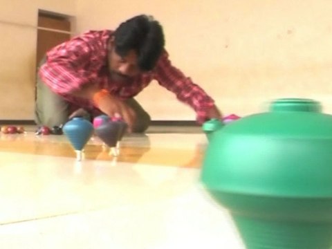 South Indian Man Practices to Set Top-Spinning Record