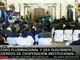 Bolivia y OEA firman memorando de cooperación internacional