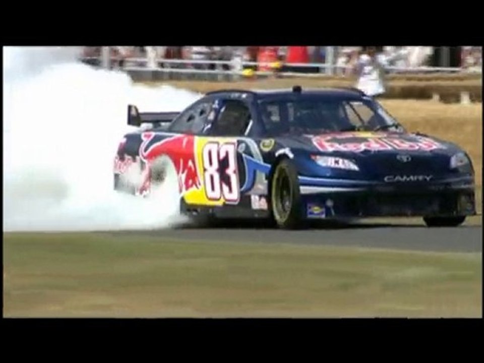 F1 vs NASCAR Burnout at Goodwood