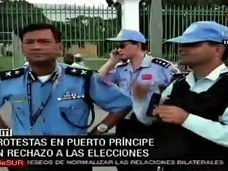 Manifestantes protestan contra Elecciones en Haití