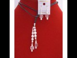Lariat Swarovski Crystals Pearls Jewelry Necklace