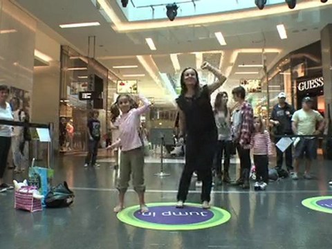 Mum and daughter playing Dance Central on Xbox Kinect