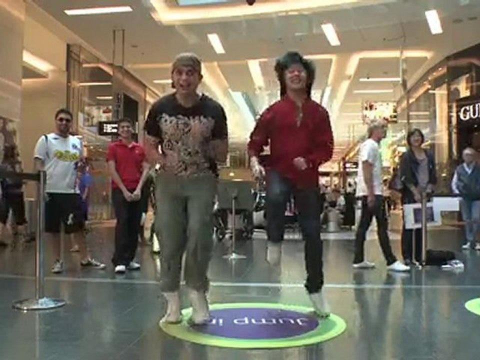 Boys playing hurdle on Kinect Sports for Xbox 360