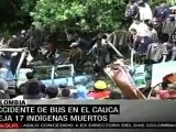 Accidente en Cauca, Colombia, deja 17 muertos