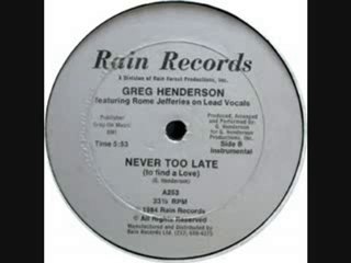 80's Funky Boogie  - Greg Henderson - Never Too Late 1984