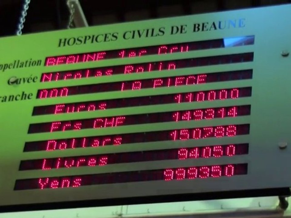 Vente Hospices de Beaune, version suédée