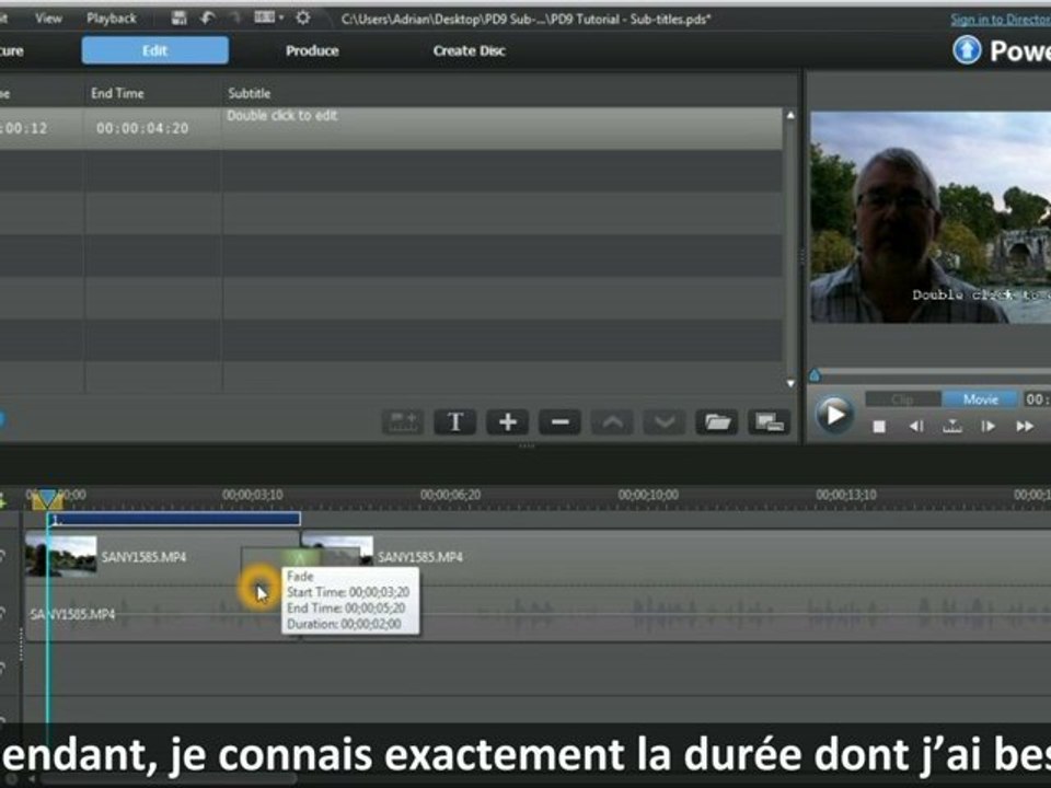 CyberLink PowerDirector 9 - Les Sous-Titres