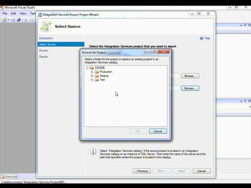 Import an Integration Services Project from an ...