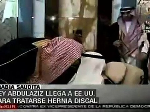 Rey Abdulahziz llega a EE.UU. para tratarse hernia discal