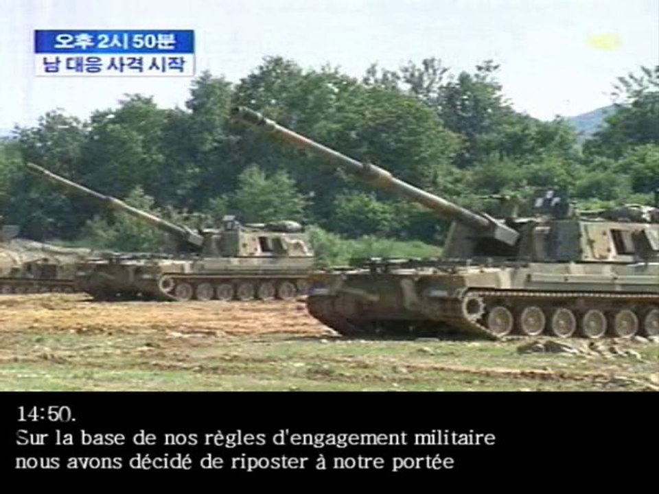 North Korea Fires Rockets at South(French)