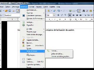 open office table des matieres pfff