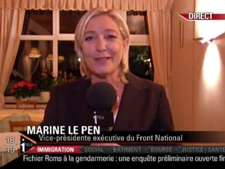Marine Le Pen en duplex sur i>TELE 24/11/2010