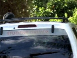 Russell Brand learns to drive