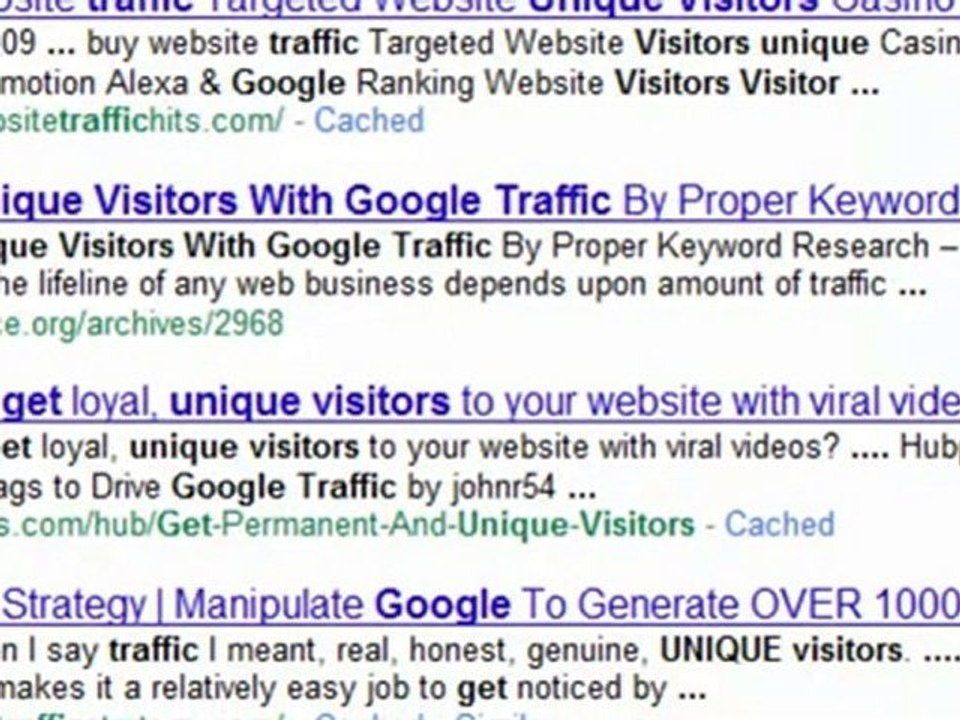 Get Unique Visitors With Google Traffic-Keyword Research