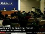 China admite ser el principal emisor de gases contaminantes