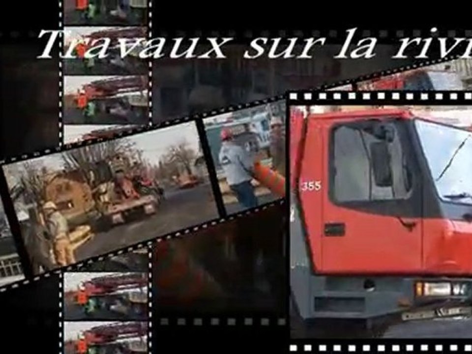 Travaux de Gaz Metro sur la rivière Yamaska, à Farnham.