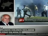 Empleados chilenos reclaman mejoras salariales