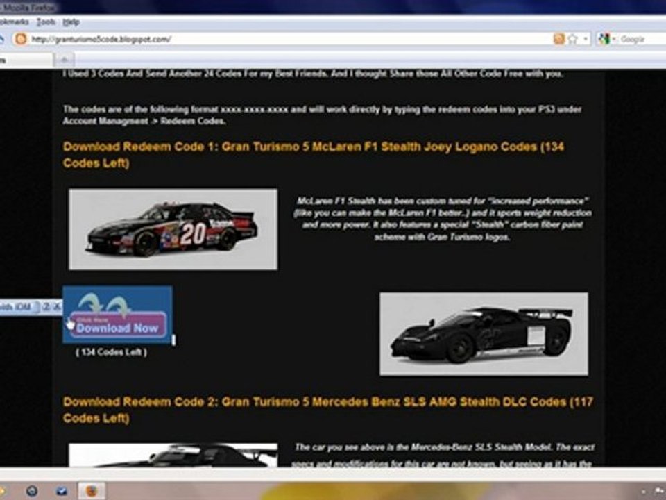 Gran Turismo 5 McLaren F1 & Nascar DLC Code Free