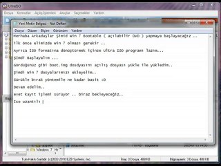 Ultra ISO ile Açılabilir (bootable) Win7 DVD Yapma..HD
