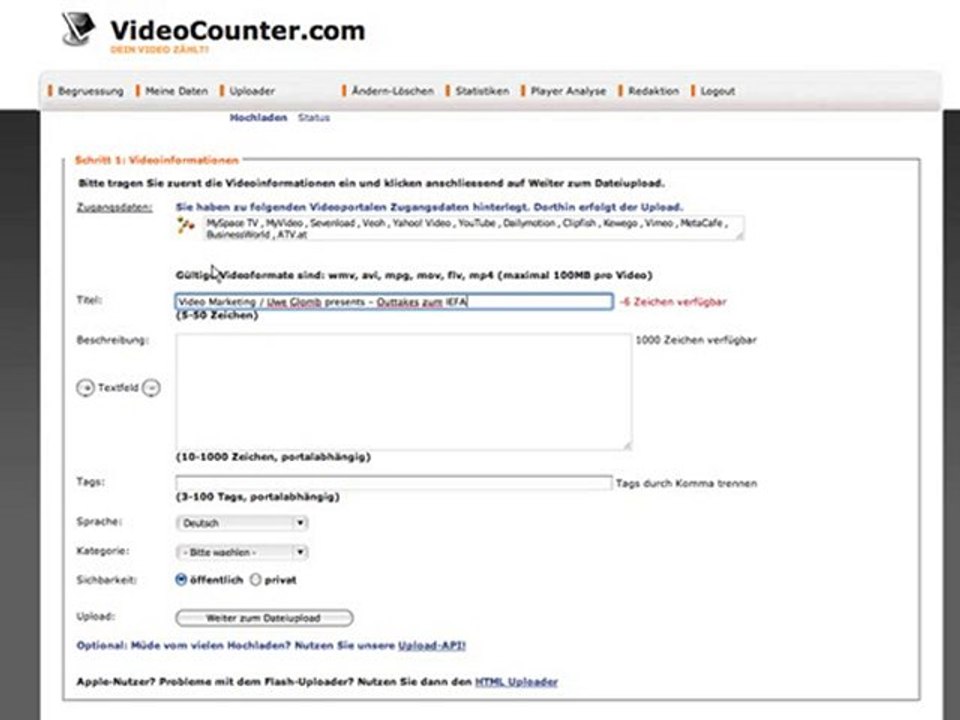 Video-Marketing / Videoverteilung effektiv