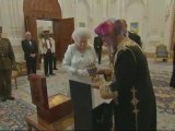 Gold engraved vase given to Queen in Oman