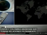 Ecuador y Colombia anuncian que retoman las relaciones plenamente